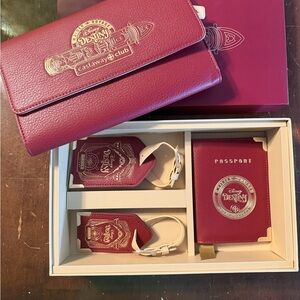 Disney Castaway Club Burgundy Travel Set